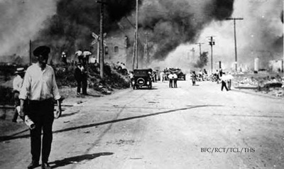 tulsa 1921 race riot massacre june aftermath oklahoma greenwood burning bombing burns beryl focus stand library friday event fire ford